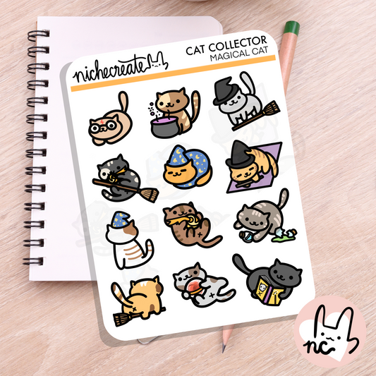 Magical Cats - Cat Collector Planner Sticker Sheets (Inspired Art)
