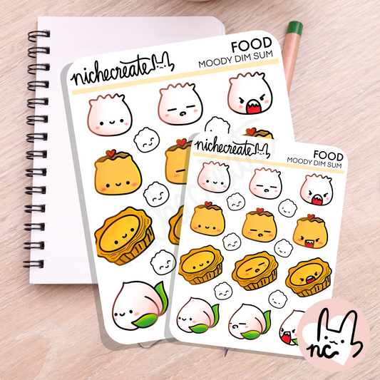 Moody Dim Sum Planner Sticker Sheet