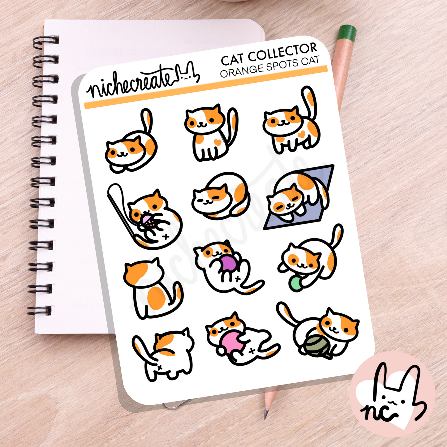 Cat Collector Standard Planner Sticker Sheets (7 Colour Variations) (Inspired Art)