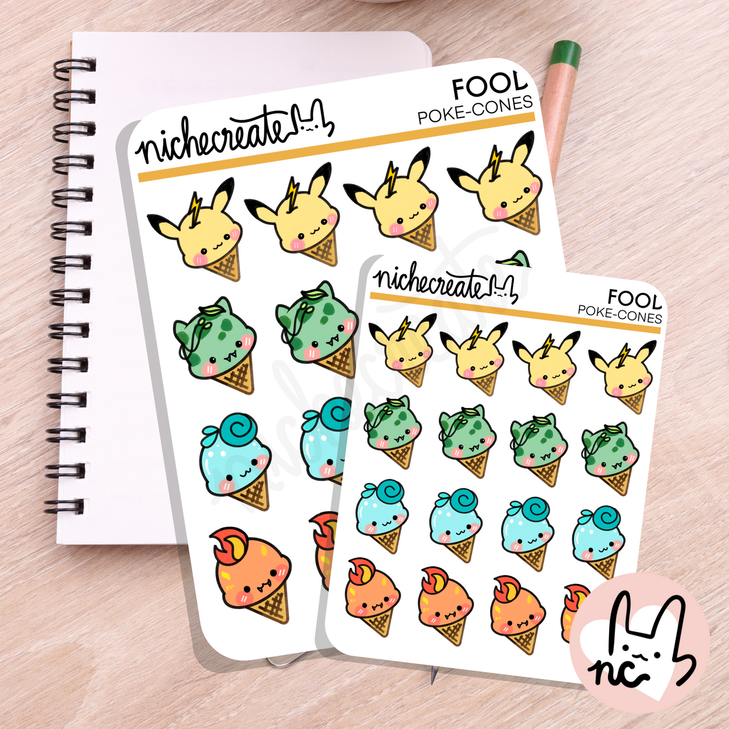 Starter Pack Ice Cream Cones Planner Sticker Sheet (Inspired Art)