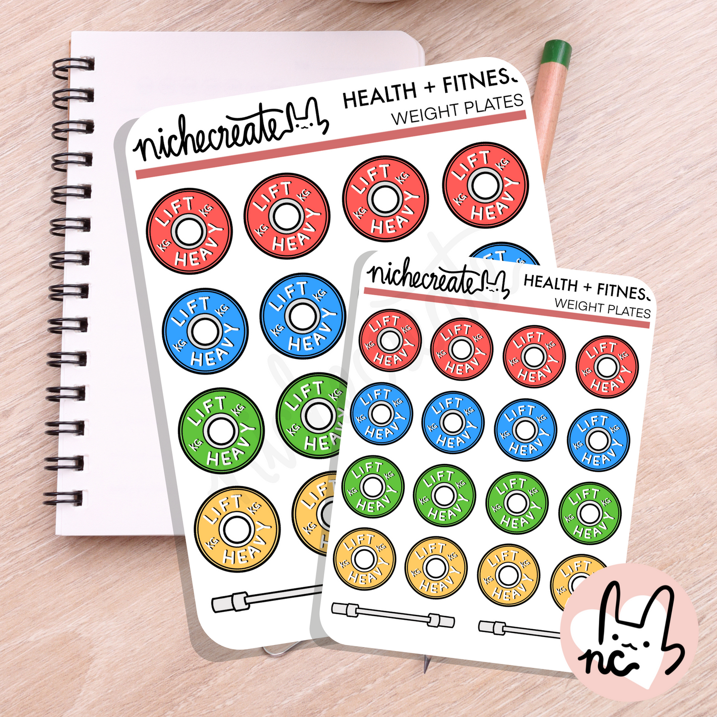 Weight Plates Planner Sticker Sheet