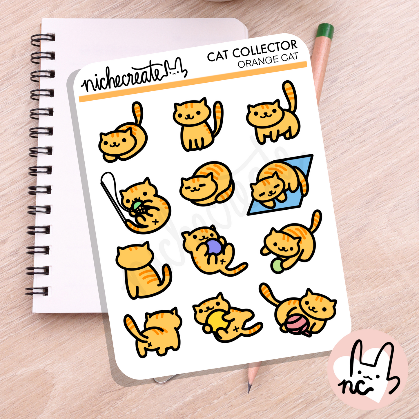 Cat Collector Standard Planner Sticker Sheets (7 Colour Variations) (Inspired Art)