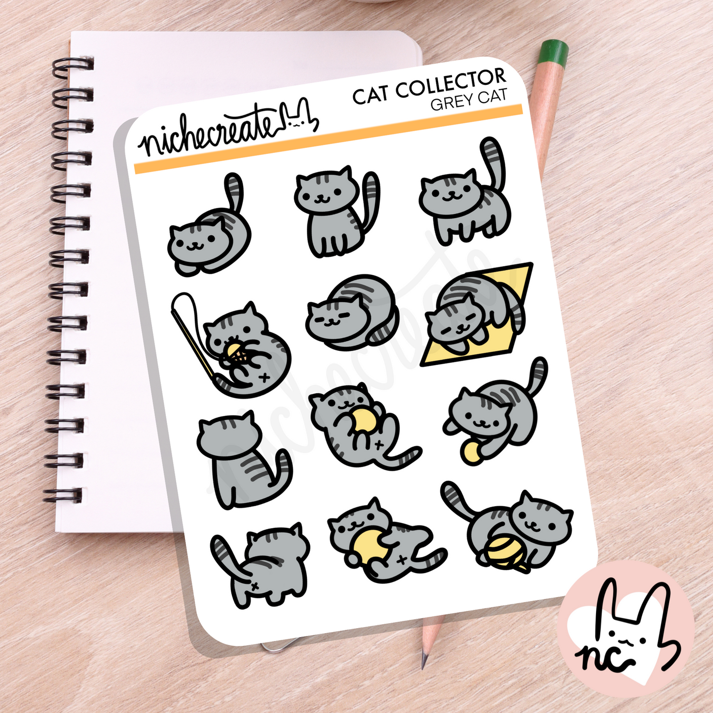 Cat Collector Standard Planner Sticker Sheets (7 Colour Variations) (Inspired Art)