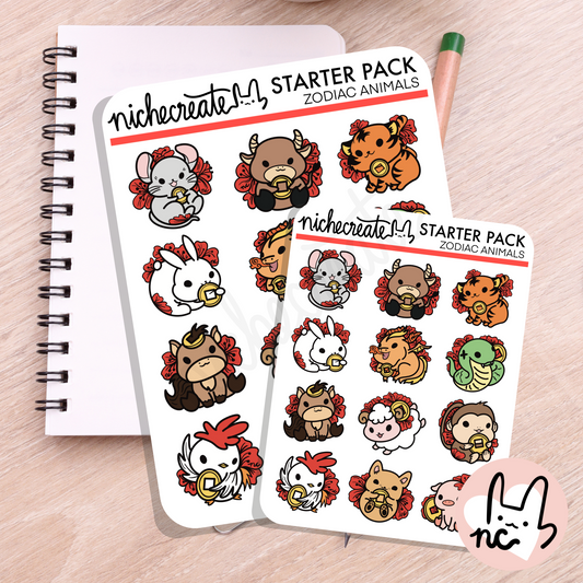 Lucky Plum Zodiac Animals Planner Sticker Sheet