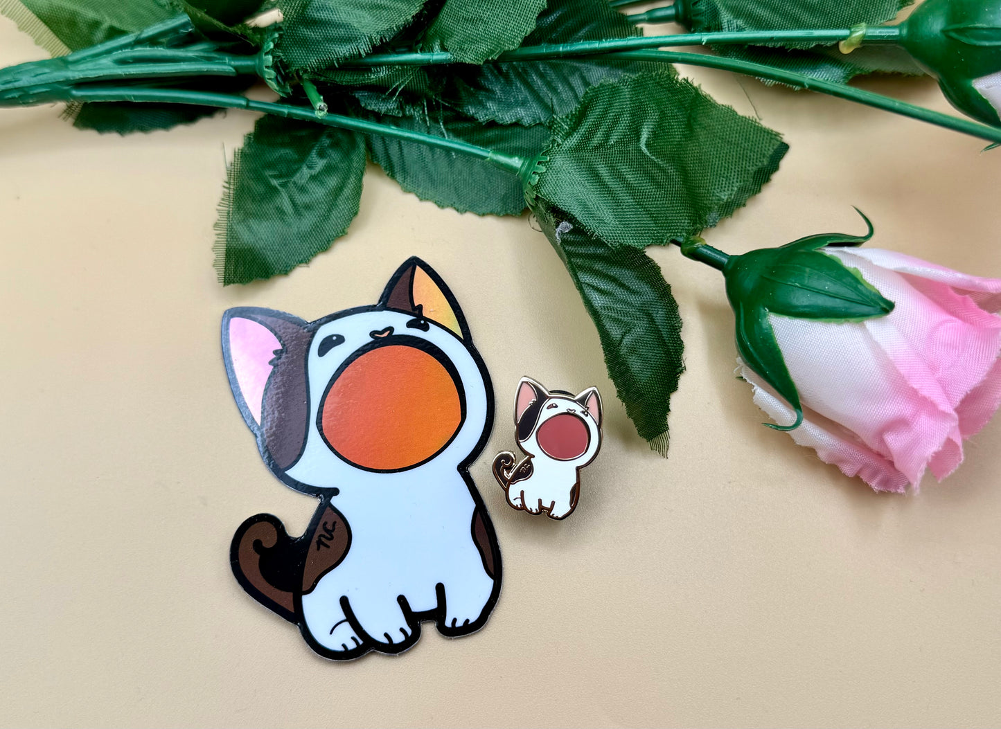 Pop Cat Stickers, Keychains, & Enamel Pins