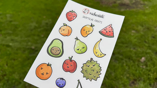 Skeptical Fruits Vinyl Sticker Sheet