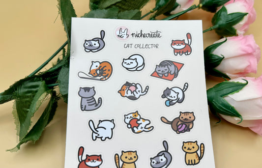 Cat Collector Vinyl Sticker Sheet (Inspired Art)