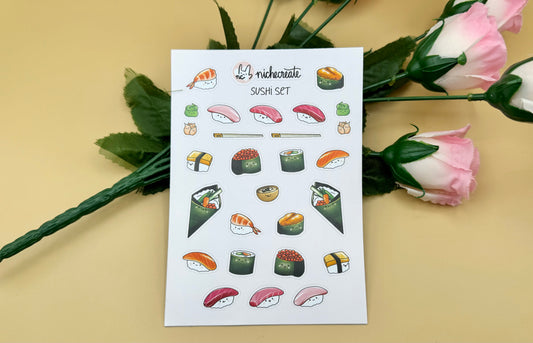 Sushi Set Vinyl Sticker Sheet