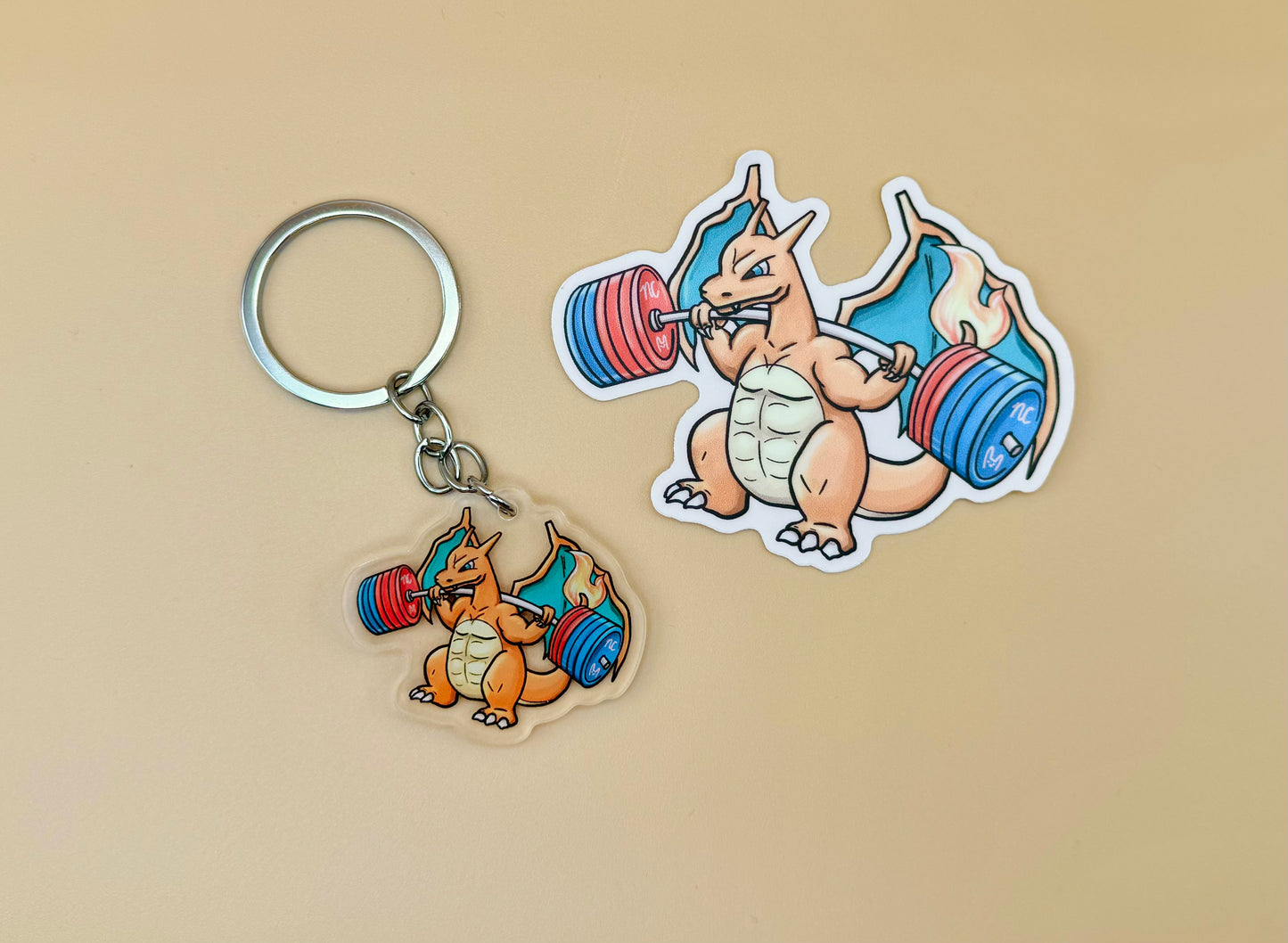 Fire Gym Vinyl Stickers & Keychains (Inspired Art)