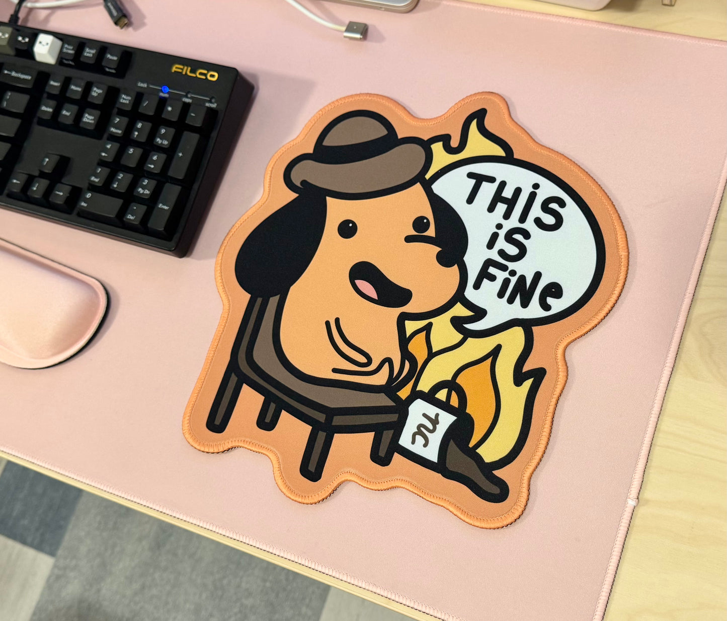 This Is Fine Dog Mousepad