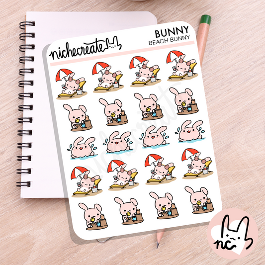 Beach Bunny Planner Sticker Sheet