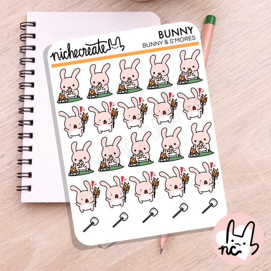 Bunny & S'mores Planner Sticker Sheet