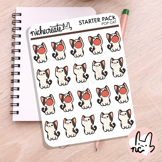 Pop Cat Planner Sticker Sheet