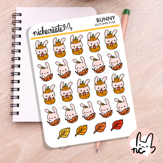 Bunny Autumn Fun Planner Sticker Sheet