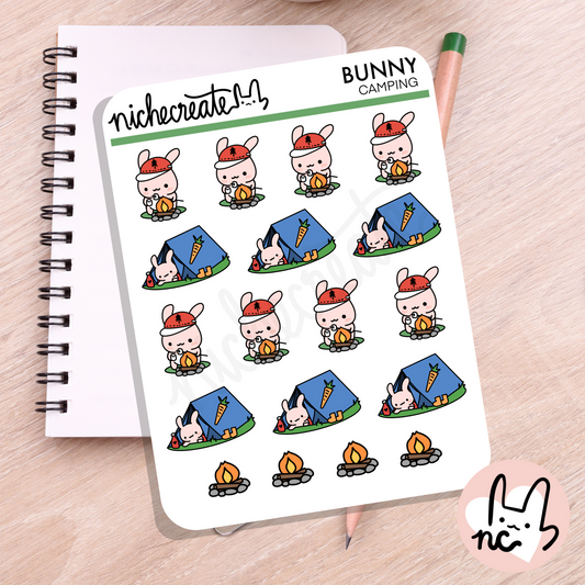 Camping Bunny Planner Sticker Sheet