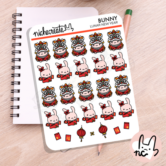 Bunny Lunar New Year Planner Sticker Sheet