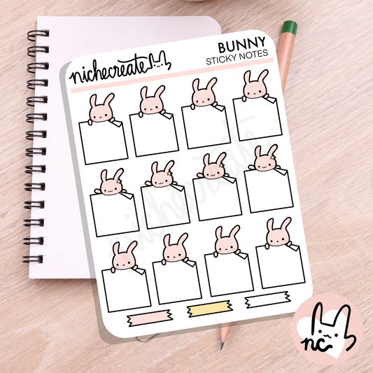 Bunny's Sticky Note Planner Sticker Sheet