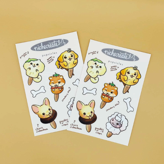 Summer Pupsicles Vinyl Sticker Sheet