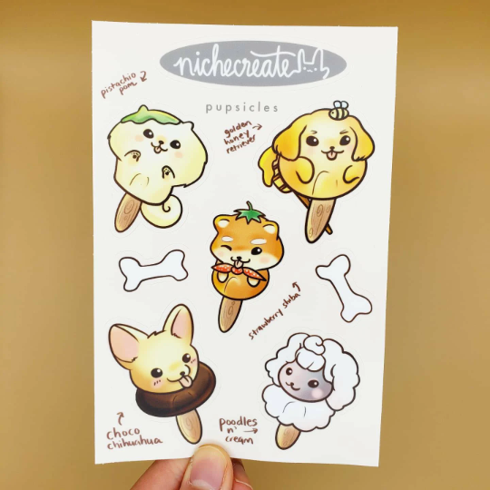 Summer Pupsicles Vinyl Sticker Sheet