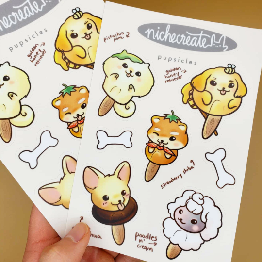 Summer Pupsicles Vinyl Sticker Sheet