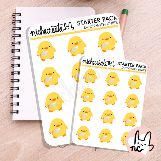Stabby Duck Planner Sticker Sheet