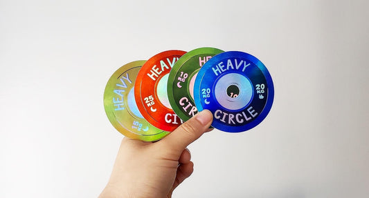 Weightlifting Kilo Plates Vinyl Stickers (Holographic) | Red/Blue/Yellow/Green