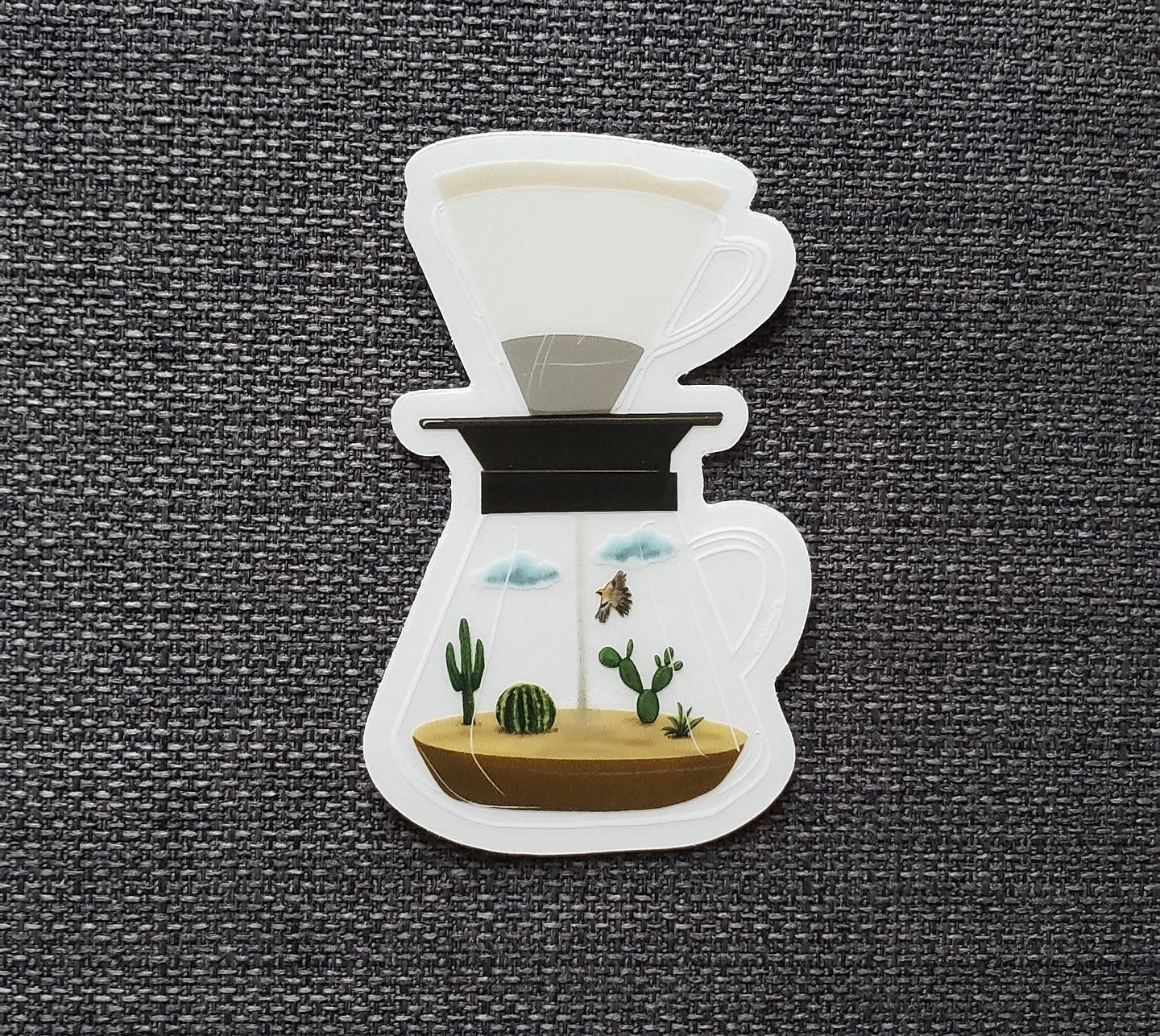 V60 Minutes Coffee Vinyl Sticker (Transparent)