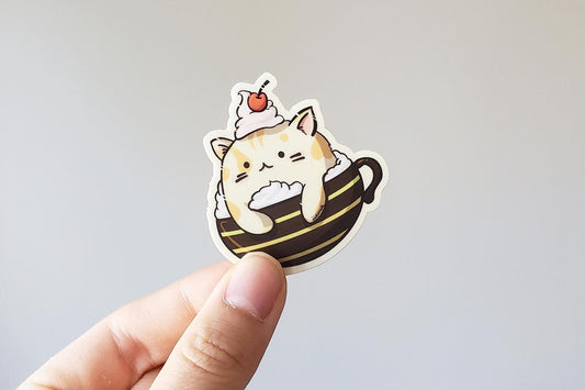 Cattuccino + Mochaccino Mini Vinyl Stickers