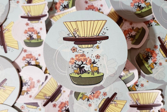 Yellow Origami Coffee Coaster