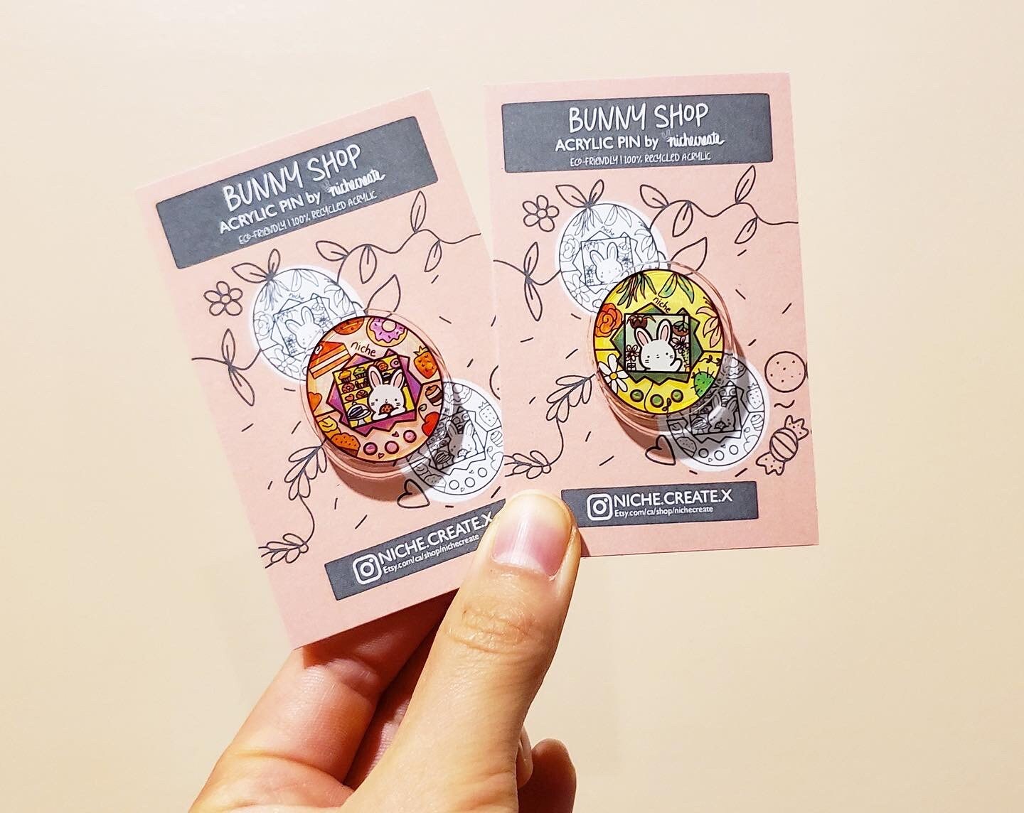 Bunny Shop Tamagotchi Acrylic Pins