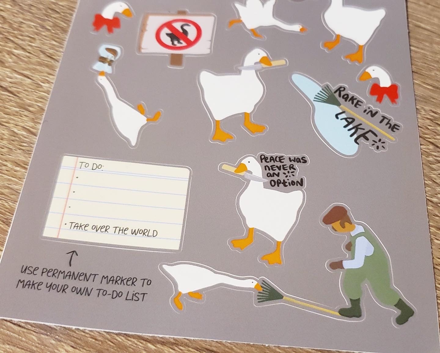 Untitled Goose Game Vinyl Sticker Sheet