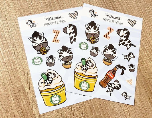 Hungry Zebra Vinyl Sticker Sheet