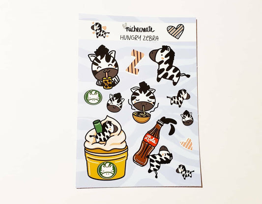 Hungry Zebra Vinyl Sticker Sheet