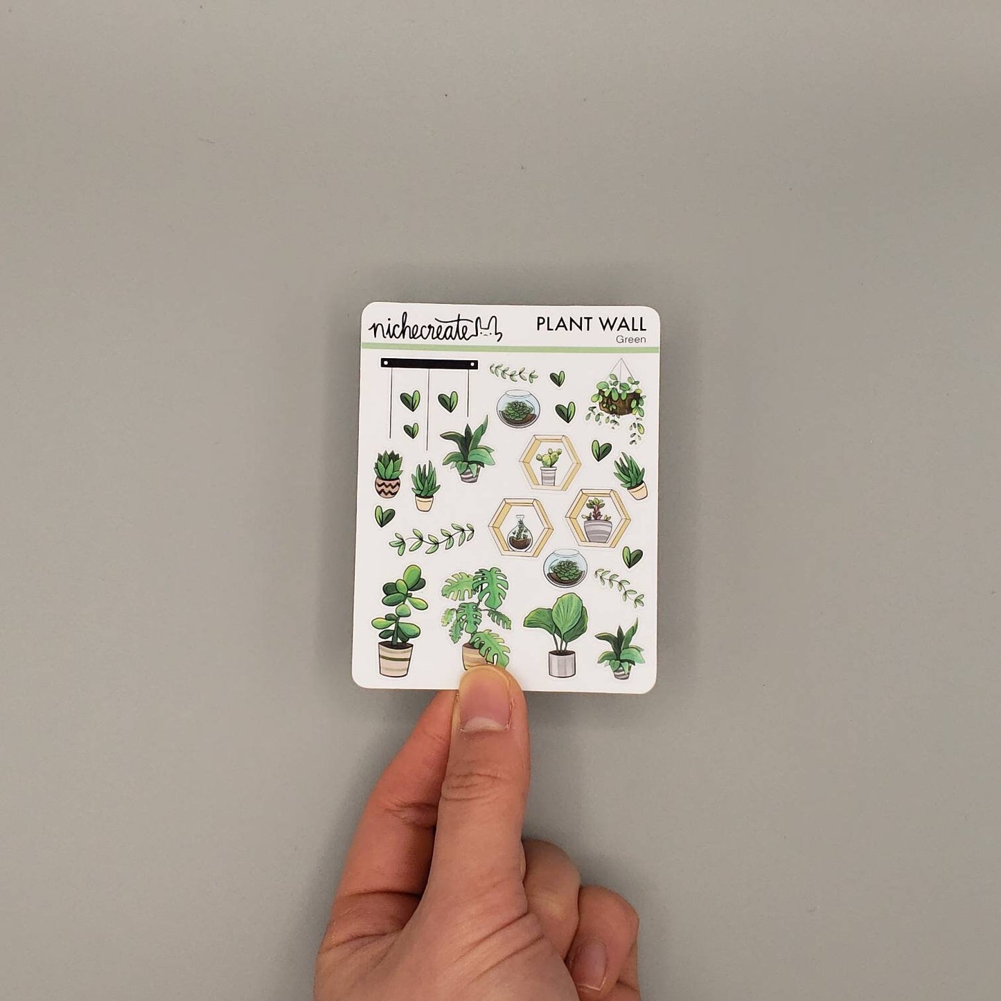 Green Plant Wall Planner Sticker Sheet