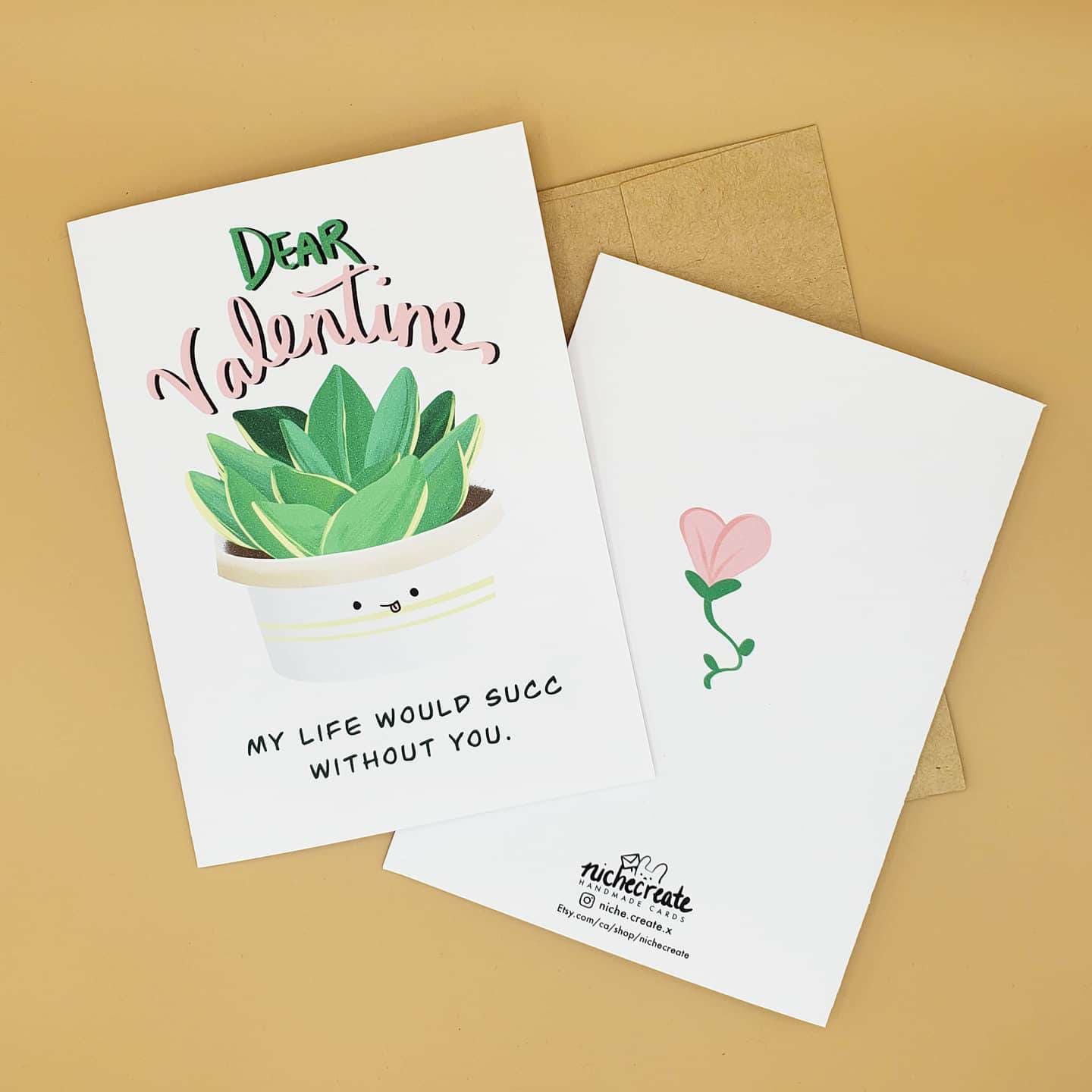 Succulent Card + You Succ Vinyl Sticker | Birthday/Valentine's Card