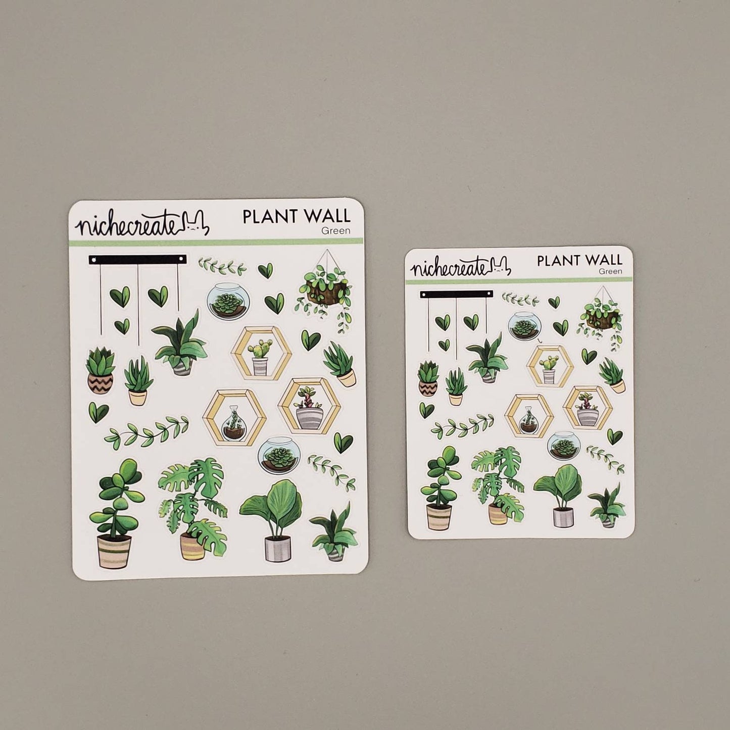 Green Plant Wall Planner Sticker Sheet
