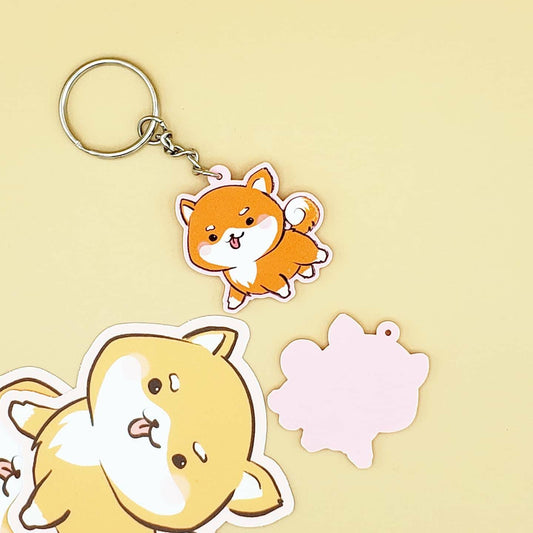 Shiba Inu Pink Keychains