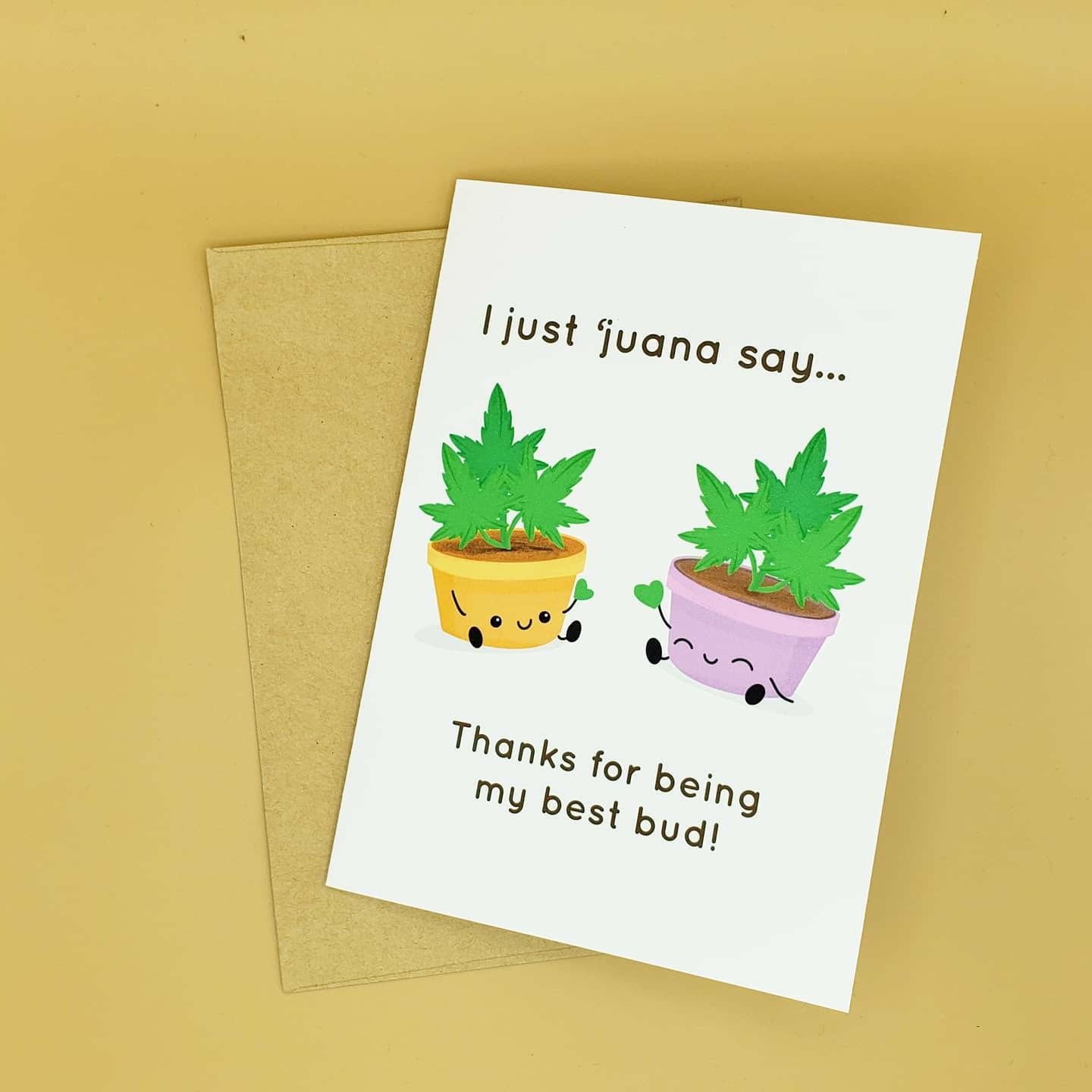 Thank You Pothead Card | Thanks for being the best bud