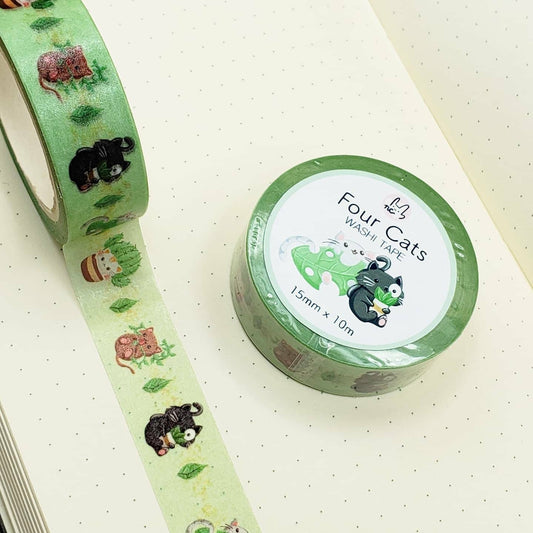 Four Cats + Plants Washi Tape