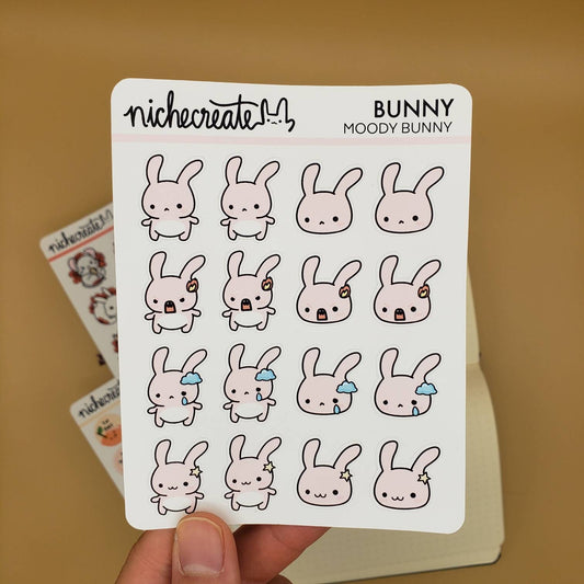 Moody Bunny Planner Sticker Sheet