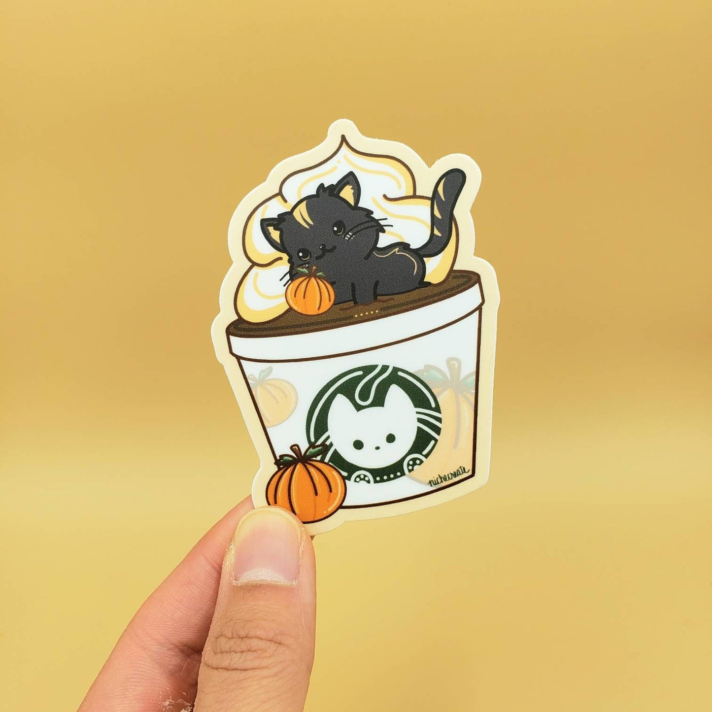 Black Cat Vinyl Stickers | Moon, Pumpkin Spice Latte, Pumk'n