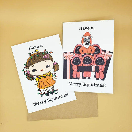 Squid Game Christmas Card | Red Light Green Light or Front Man Santa