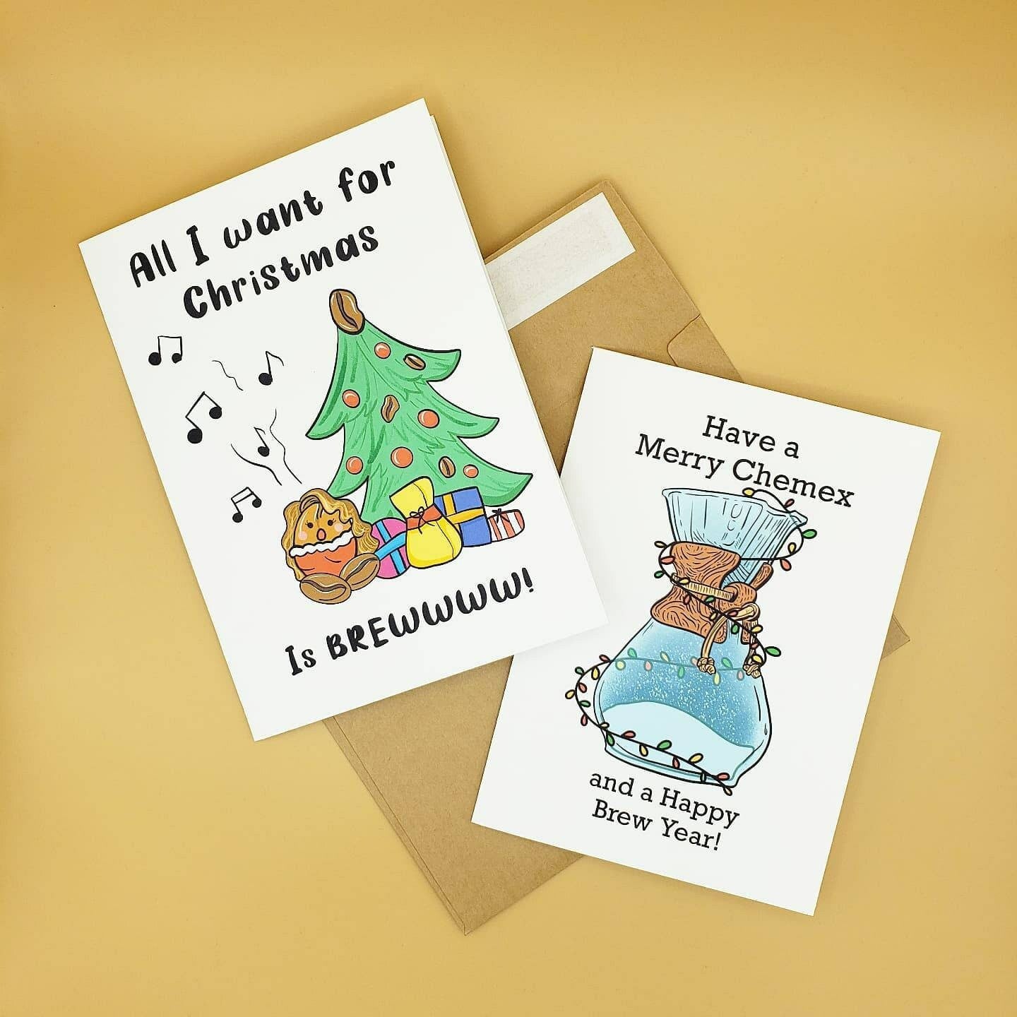 Coffee Christmas Cards | Have a Merry Chemex | All I Want For Christmas is Brew