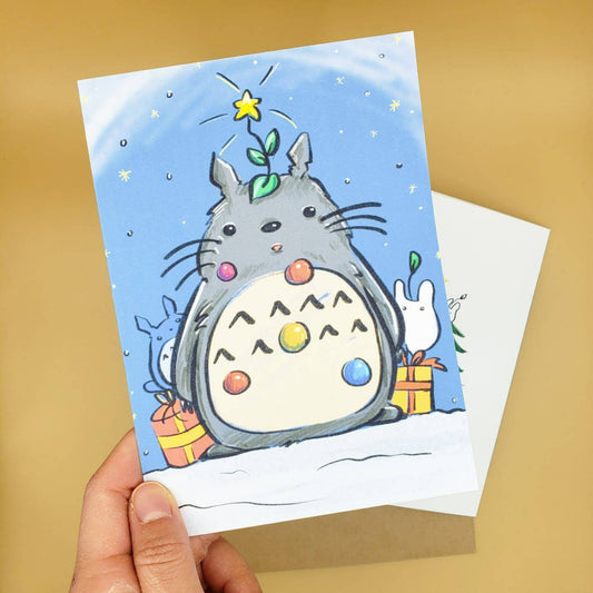 Cute Neighbour Spirits Christmas Card (Inspired Art)