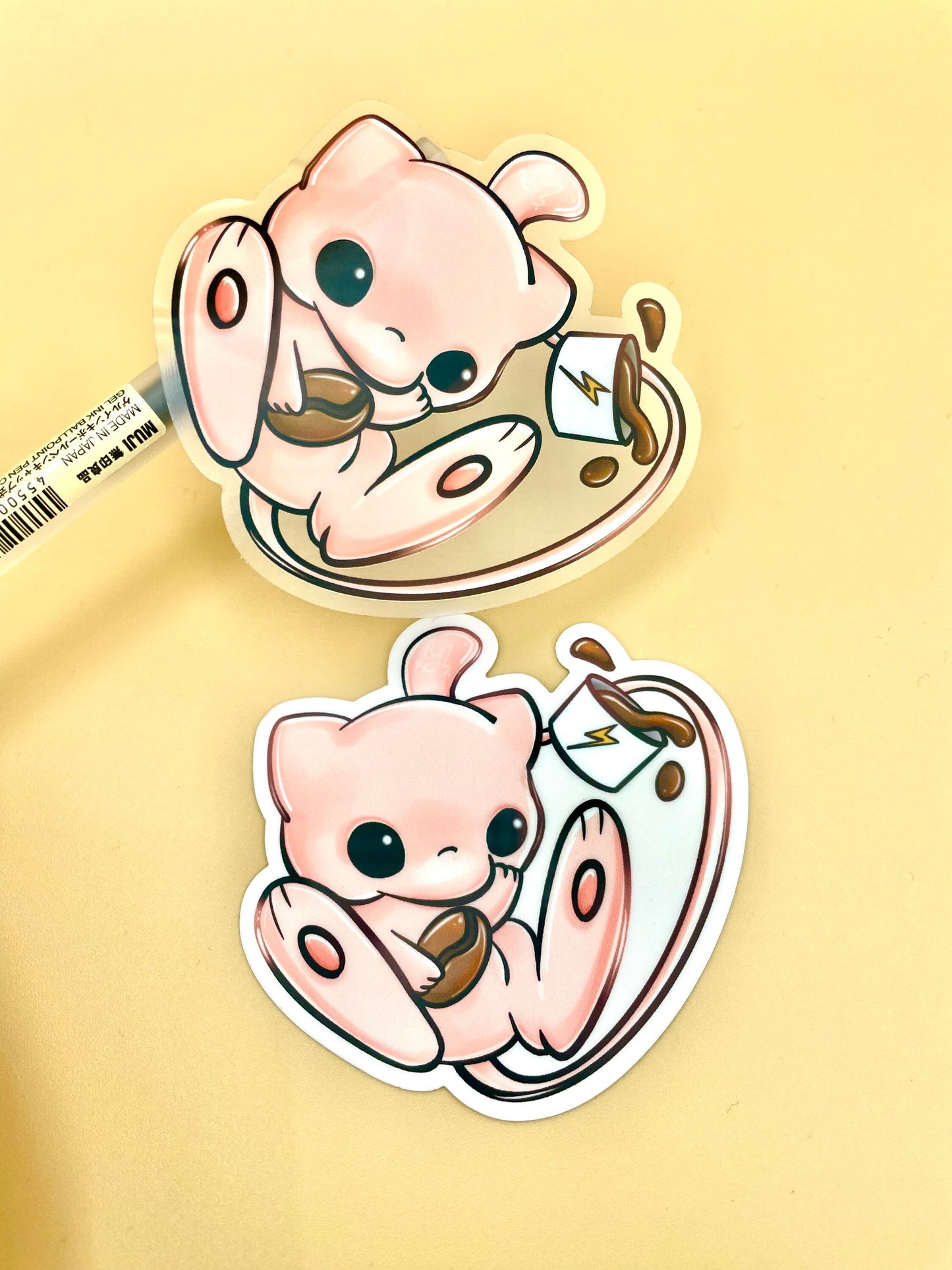 Pink Psychic Coffee Vinyl Sticker and Keychains | Light Pink or Transparent (Inspired Art)