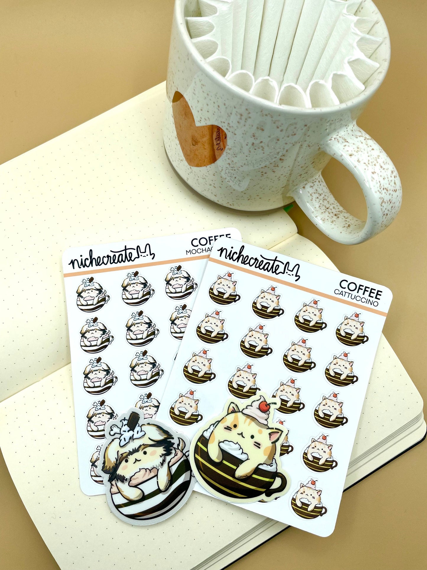 Mochaccino Cattuccino Coffee Planner Sticker Sheet