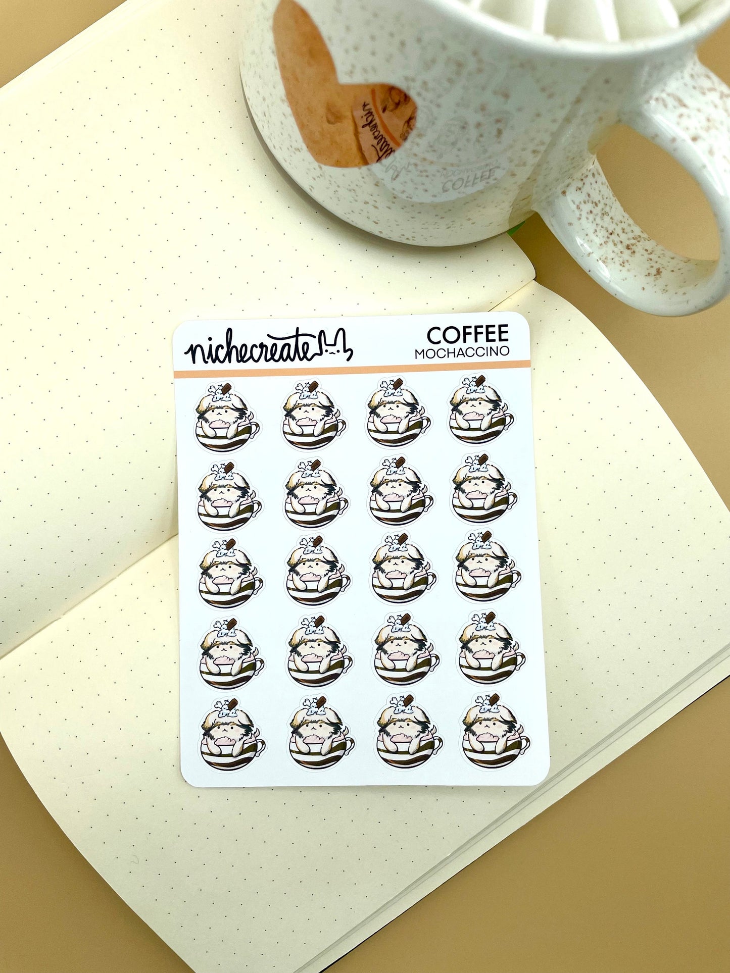 Mochaccino Cattuccino Coffee Planner Sticker Sheet