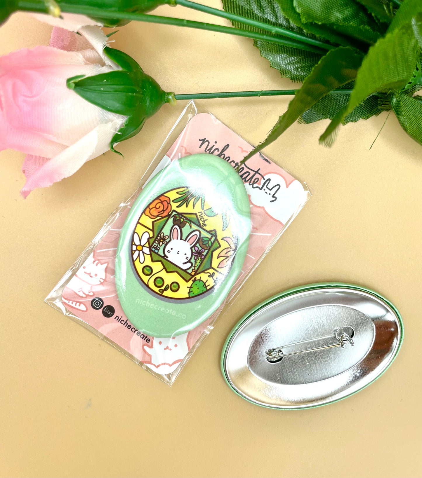 Bunny Plant Shop Tamagotchi Buttons/Pins