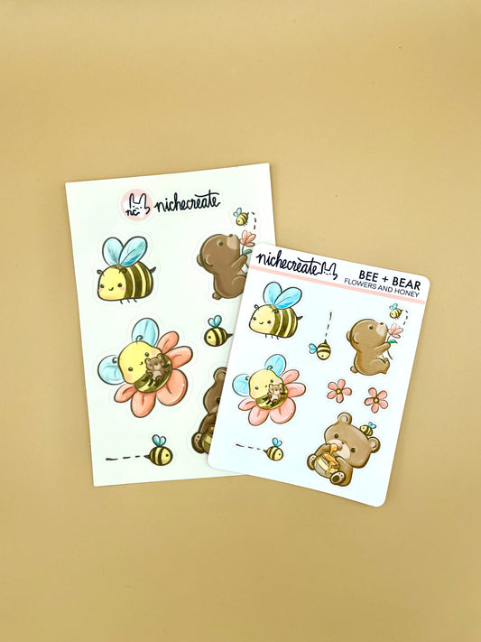 Bee + Bear Vinyl Sticker Sheet