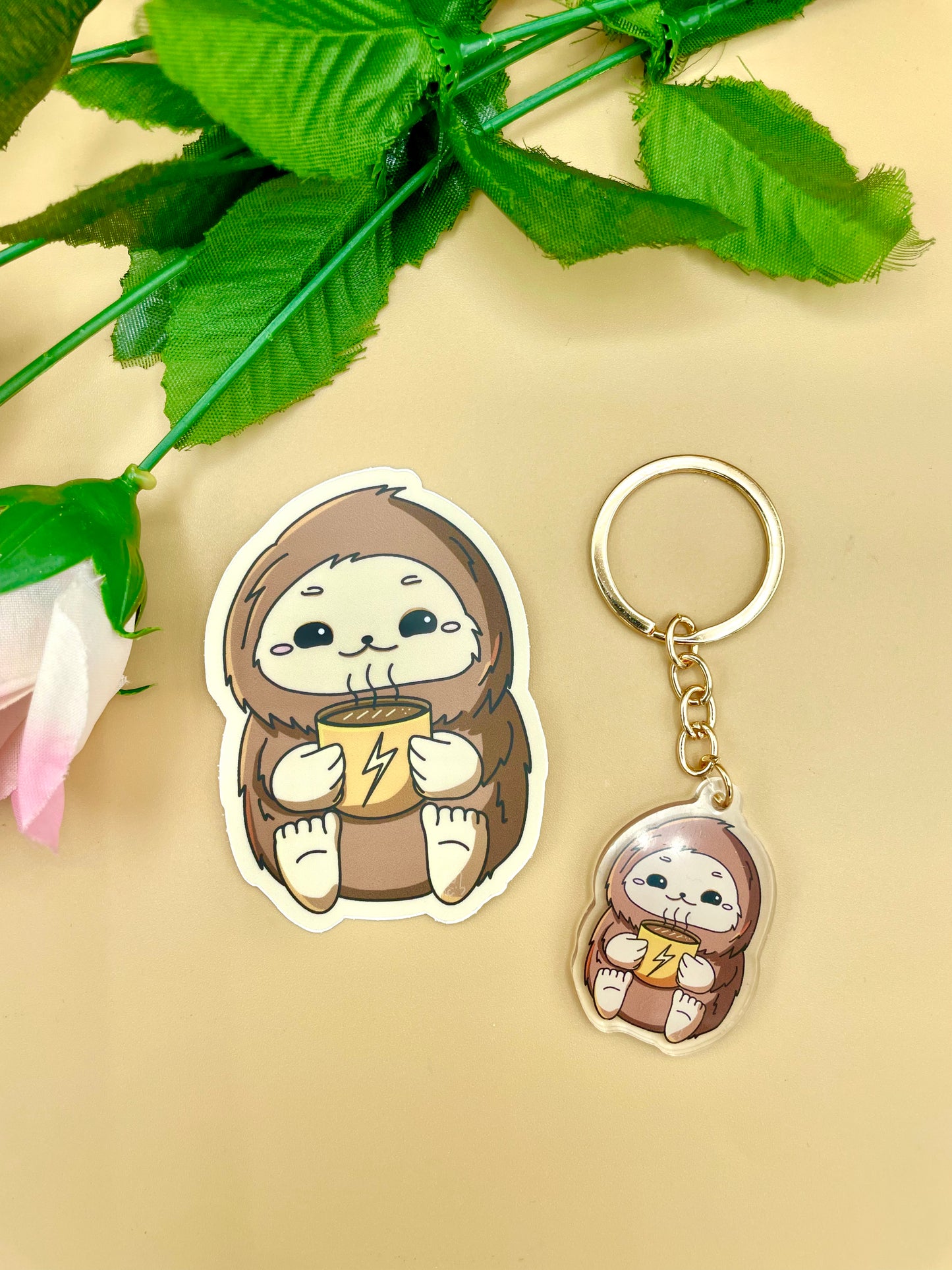 Sasquatch Coffee Vinyl Sticker & Keychain